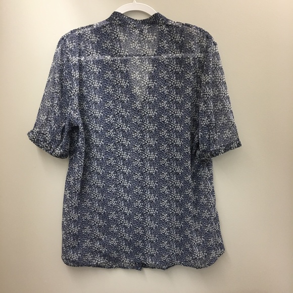 Banana Republic Blue Sheer Button Down Tunic XL - Picture 8 of 10